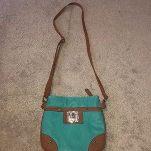 Teal and Brown Purse